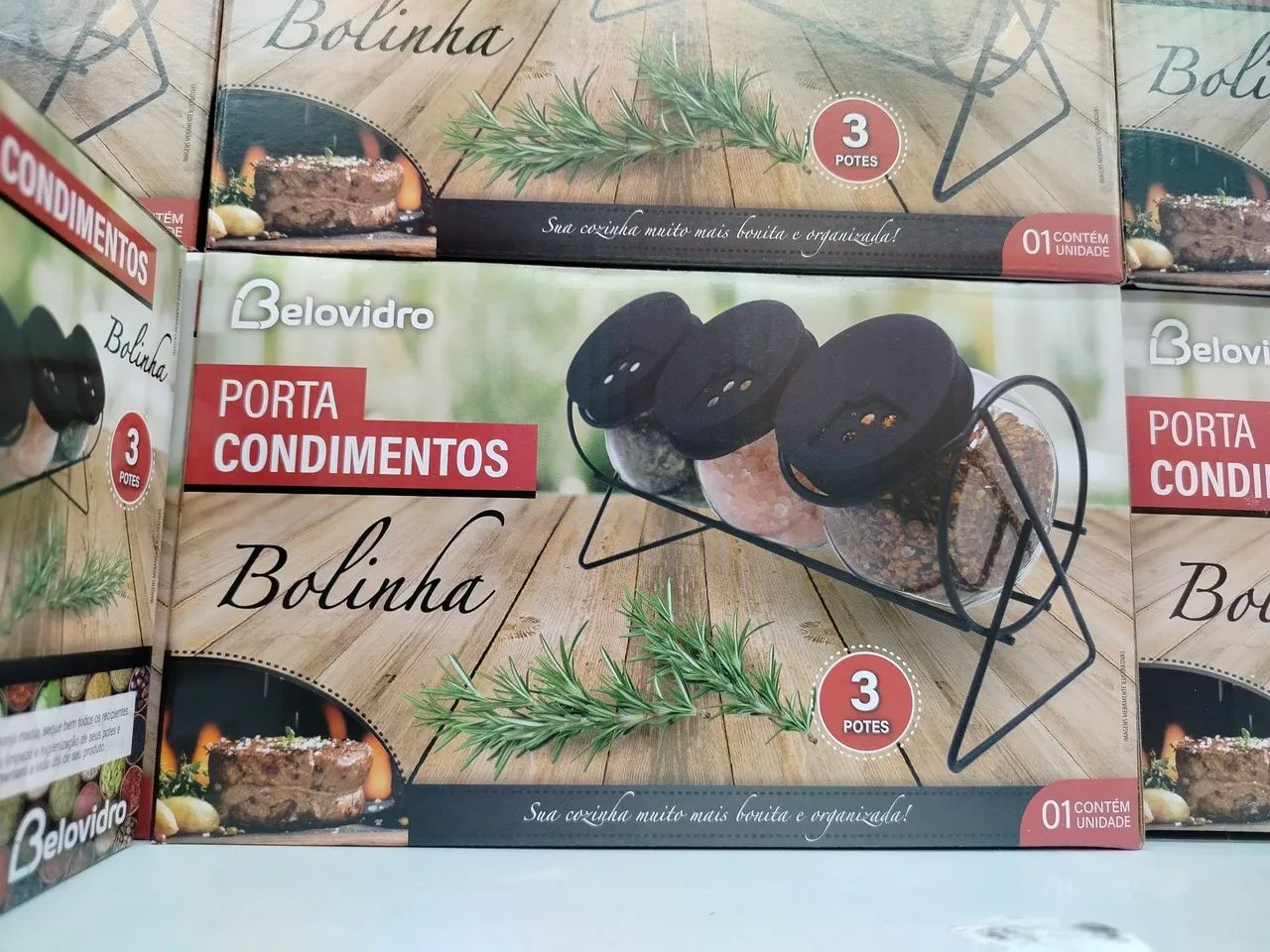 Porta temperos Bolinha 3 potes