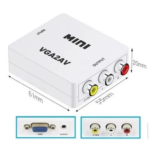 Conversor Adaptador Vga para RCA Av (audio E Video) - Foto 3