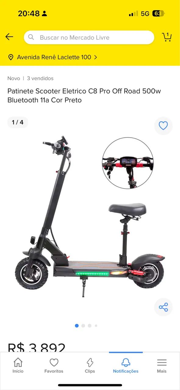 Patinete elétrico c8 pro 