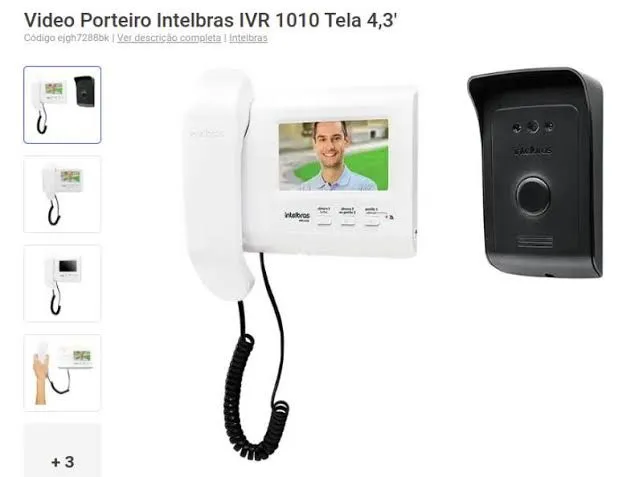Video Porteiro Intelbras IVR 1010 Tela 4,3'