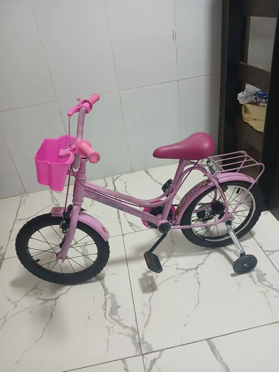 Bicicleta Infantil Rosa com Cesta