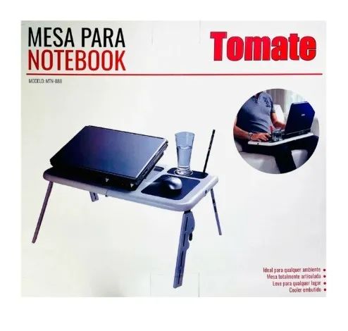 MESA PORTATIL DOBRAVEL P NOTEBOOK 2 COOLER USB TOMATE MTN-888 ate 15.6 polegadas - Foto 3