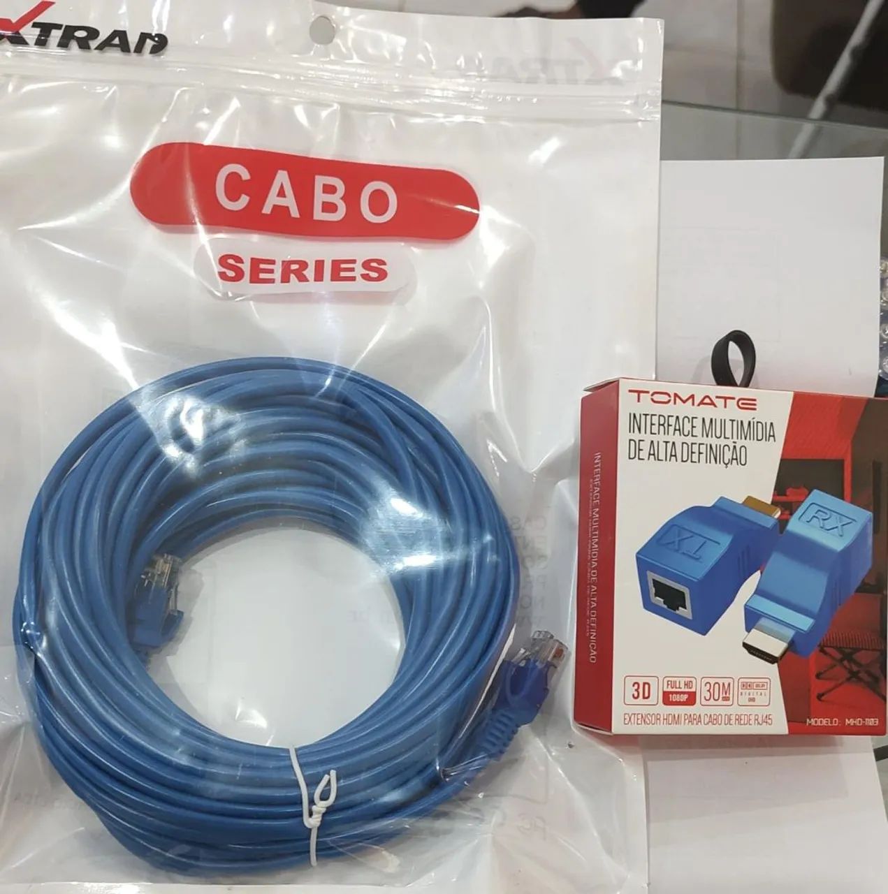 Cabo de rede 10m para Rede RJ45 - Extensor HDMI 3D Full HD 1080p