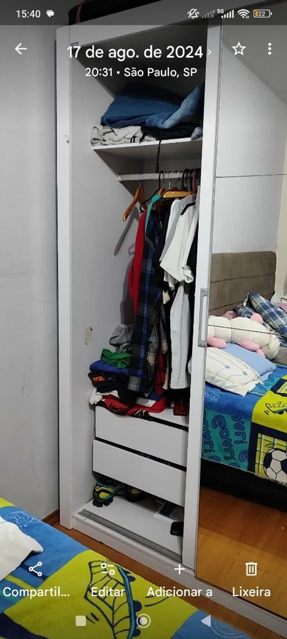 Kit cama e guarda roupa ótimo Estado  - Foto 5