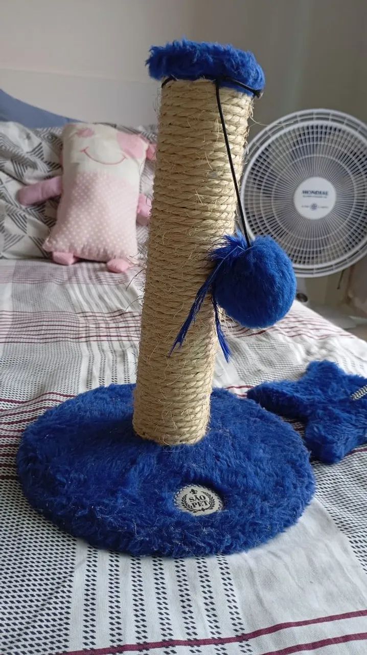 Brinquedo pet gato novo azul