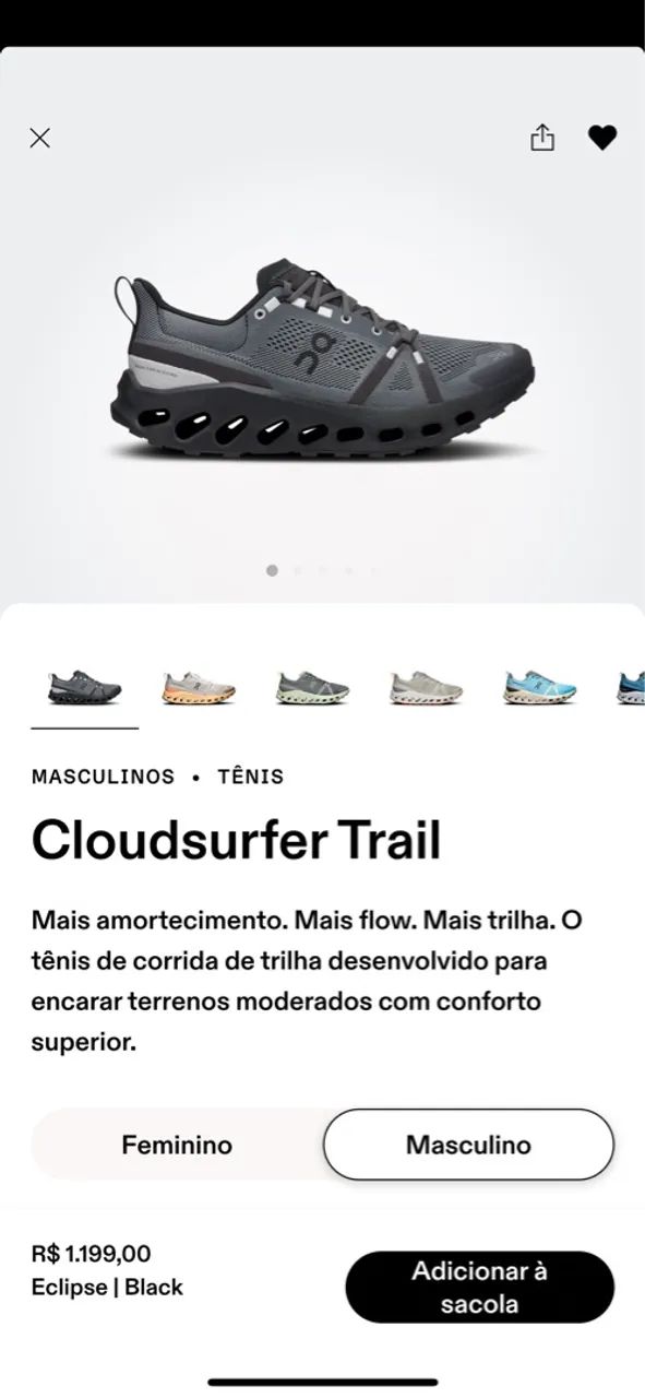 OPORTUNIDADE!!!!  Tênis Cloudsurfer Trail Eclipse | Black