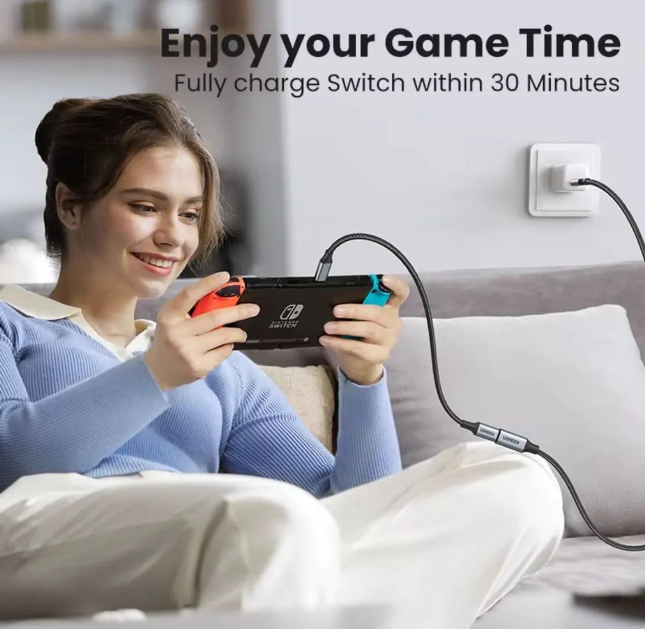 Cabo extensor USB C Ugreen 3.2 Macho para fêmea 1M - Foto 3