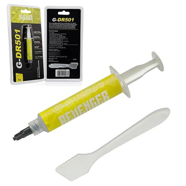 Pasta Térmica Para Processador Seringa com 5G Condut. 15,8 W/(m.K) Cinza - Revenger 