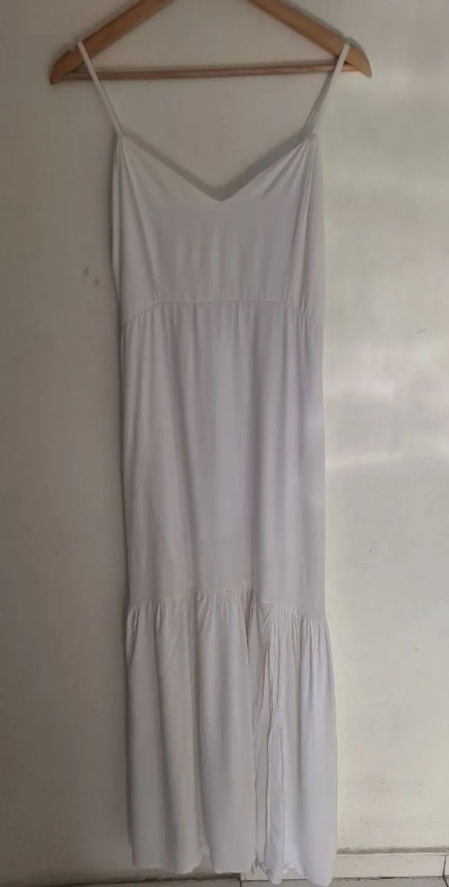 Vestido Branco Longo Viscose - Foto 3