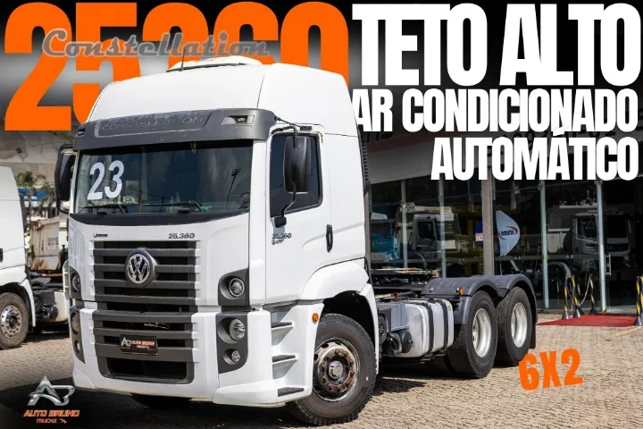 VW 25360 6x2 Leito Teto Alto Aut. Conservado, Econômico c/ Baixo Consumo e Alto Conforto