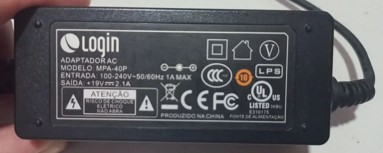 Fonte de netbook, Saída 19V - 2,1A