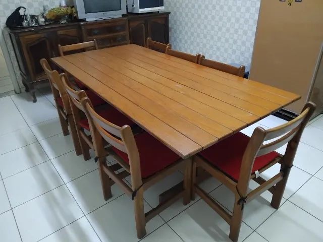 Mesa madeira com 8 cadeiras - Foto 3