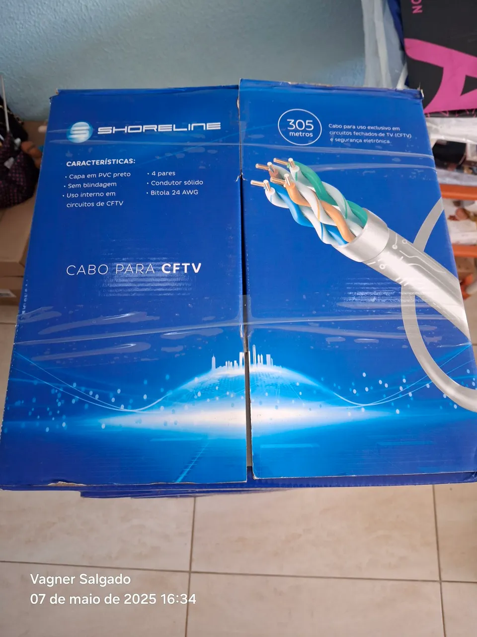 Cabo para CFTV Shoreline 305 Metros 24 AWG