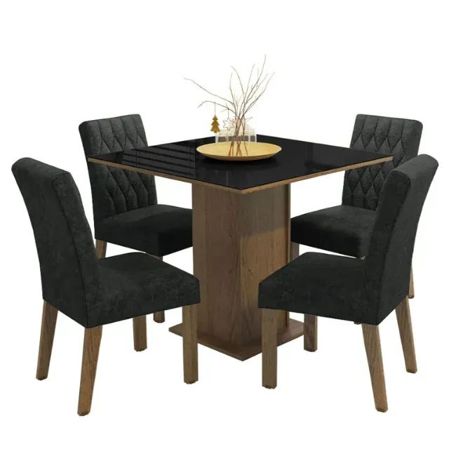 Mesa De Jantar 0.90mx0.90 Com 4 Cadeiras - Foto 2