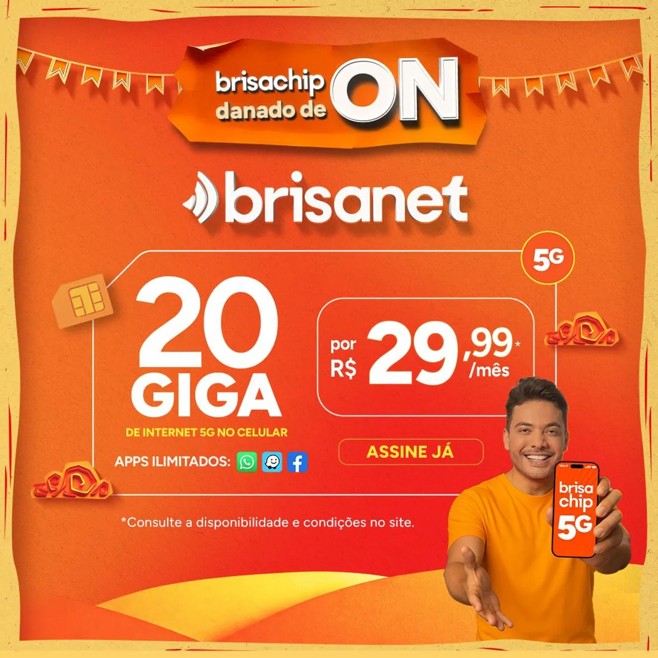 Brisanet: 20GB + Apps Ilimitados por R$29,99/mês