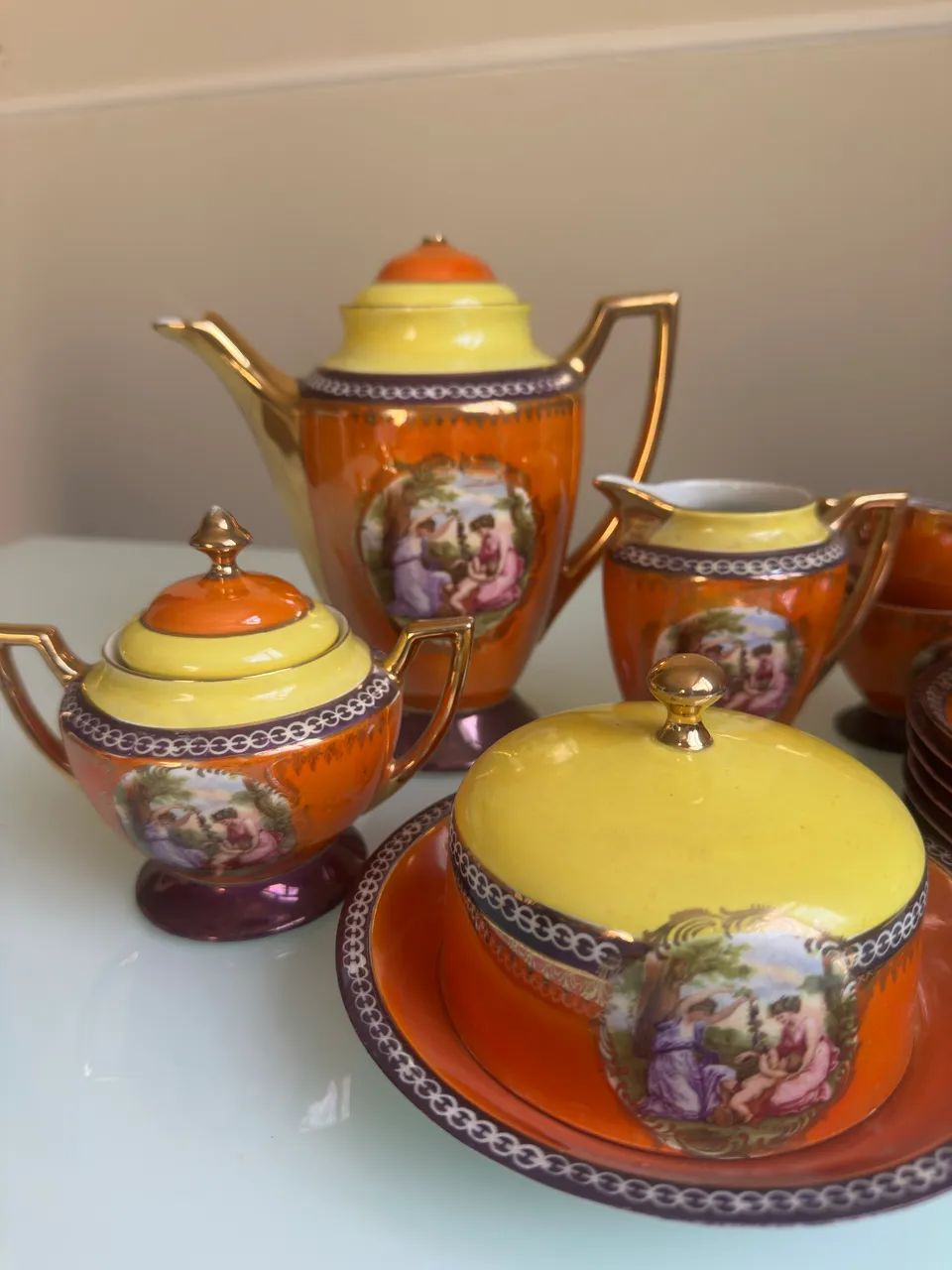 Conjunto vintage Alpate porcelana alemã- chá café 16 peças  - Foto 4