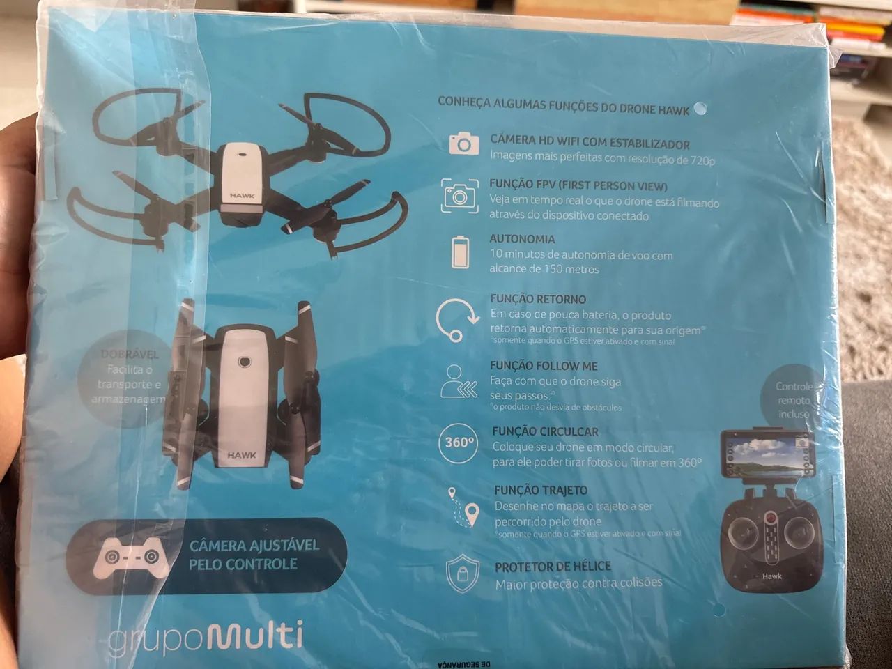 Drone Hawk GPS com Câmera HD e Estabilização de Imagem - Foto 2