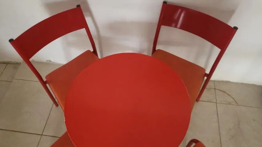 Tramontina: Mesa e Cadeiras de ferro resistente, assento acolchoado - Foto 2