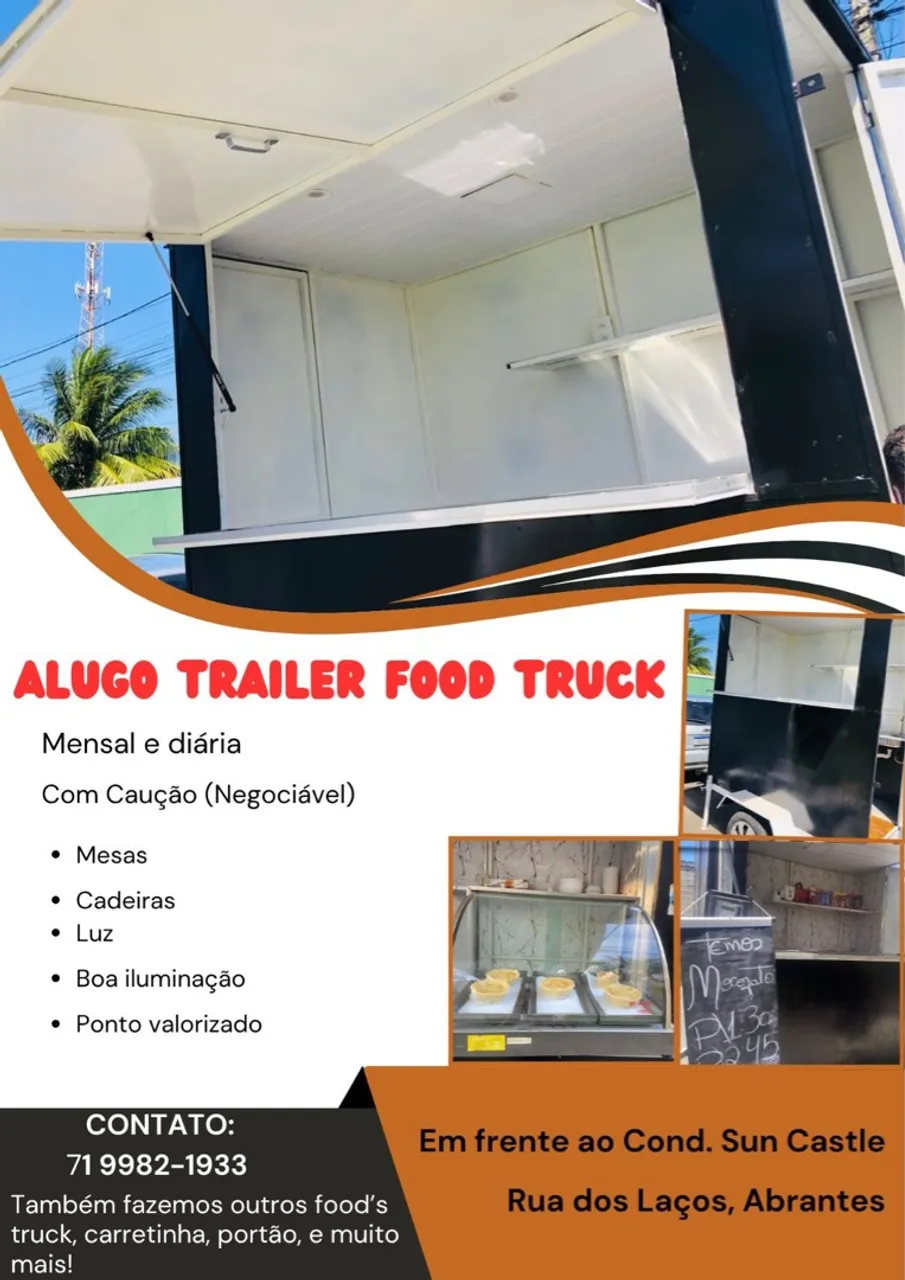 Aluguel de Trailer Food Truck - Mensal com caução ! Oportunidade ÚNICA