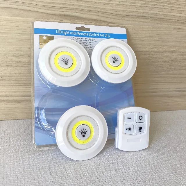 Kit com 3 Luminárias LED com Controle Remoto - Luz Branca Fria - 16 LEDs - Instalação sem  - Foto 6