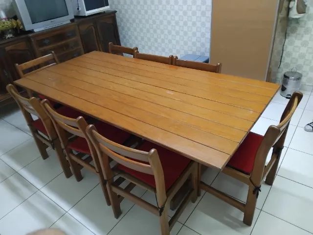 Mesa madeira com 8 cadeiras - Foto 5
