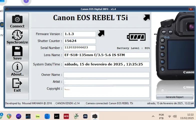 Câmera Canon T5i + Lente 18-135 com Bag de Luxo - Foto 5