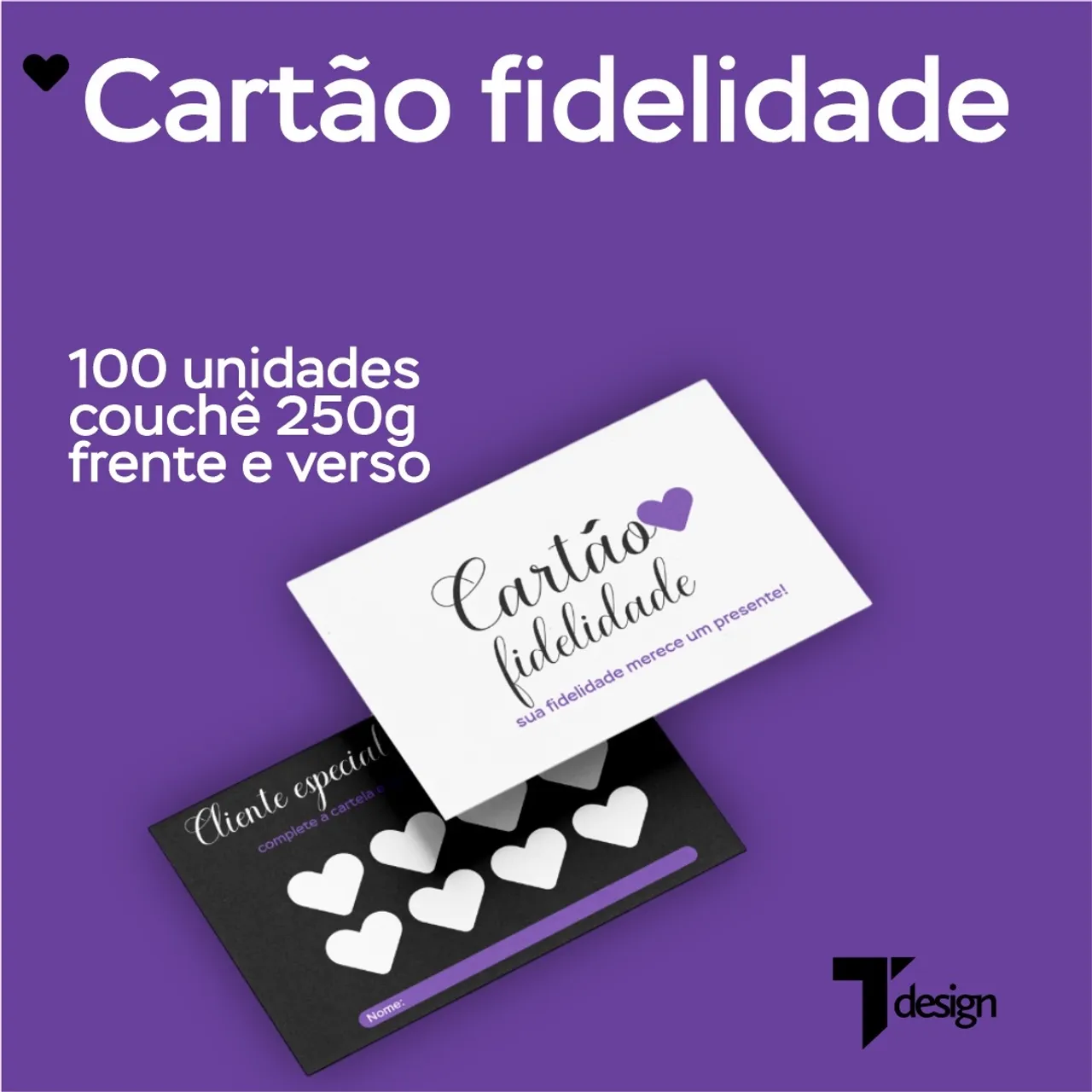 Cartões de Fidelidade Personalizados - 100 unidades