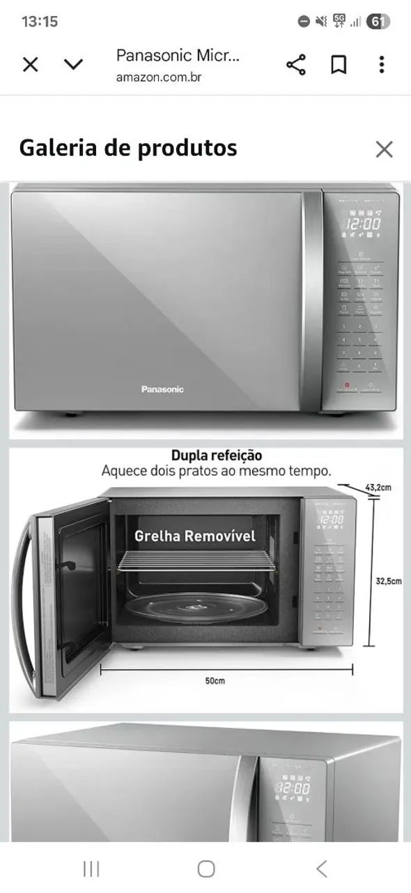 Microondas 34L antiaderente 