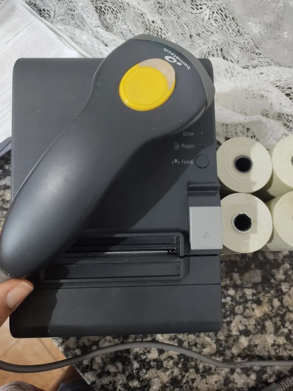 Leitor de código de barras.