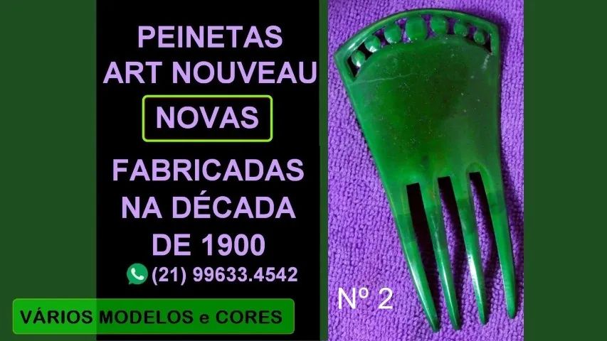 Nº 2-Antigo Pente(Peineta).Muito raro. Mais de100 anos.Sem uso.Várias cores e desenhos  - Foto 2