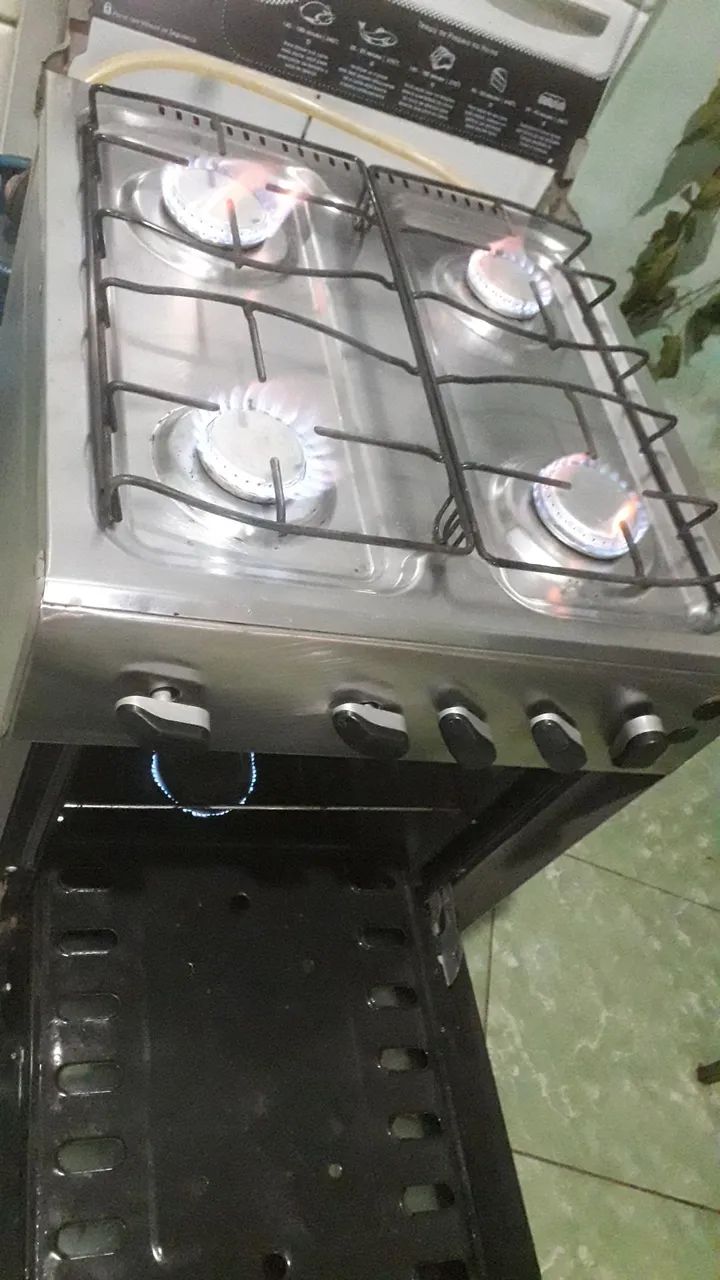 Vendo fogão  inox Esmaltec 4 bocas /ENTREGA GRATIS! - Foto 4