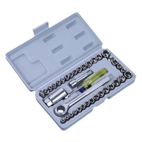 Kit Jogo De 40 Chaves Soquetes Catraca Reversível Maleta S40