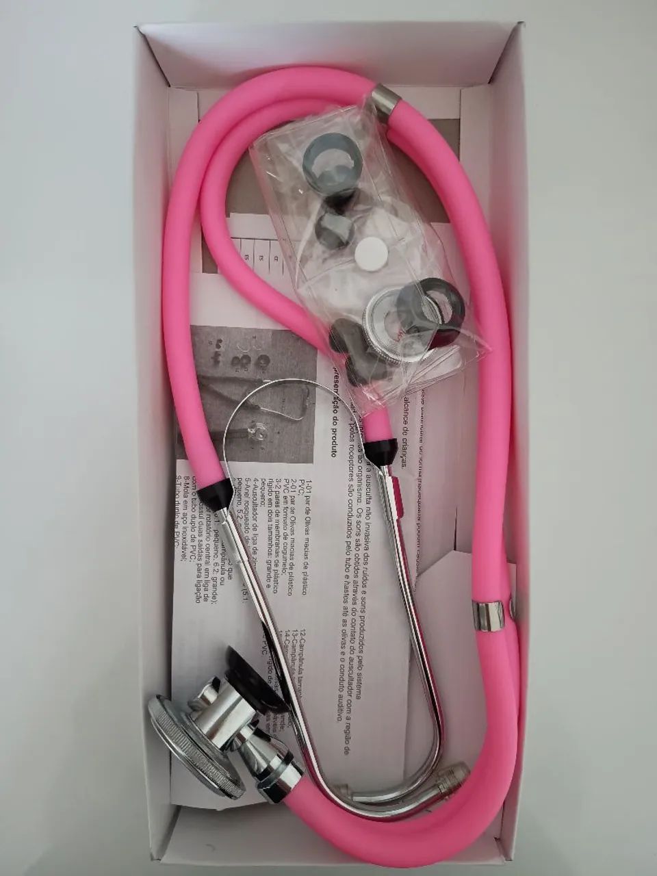 Kit Estetoscópio Rappaport + Aparelho de Pressão Rosa Premium  - Foto 2