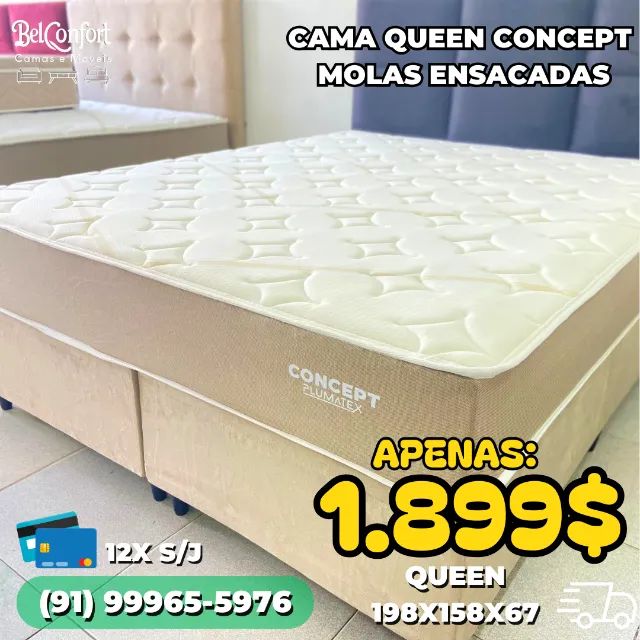 CAMA QUEEN CONCEPT MOLAS ENSACADAS