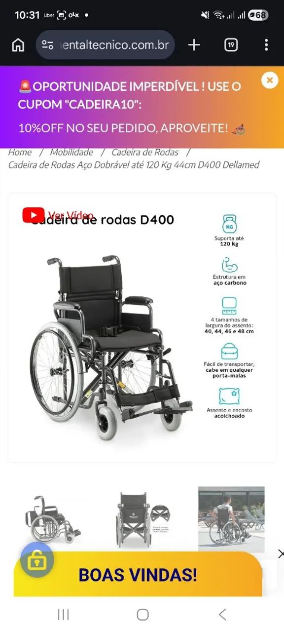 Cadeira de rodas dellamed - Foto 2