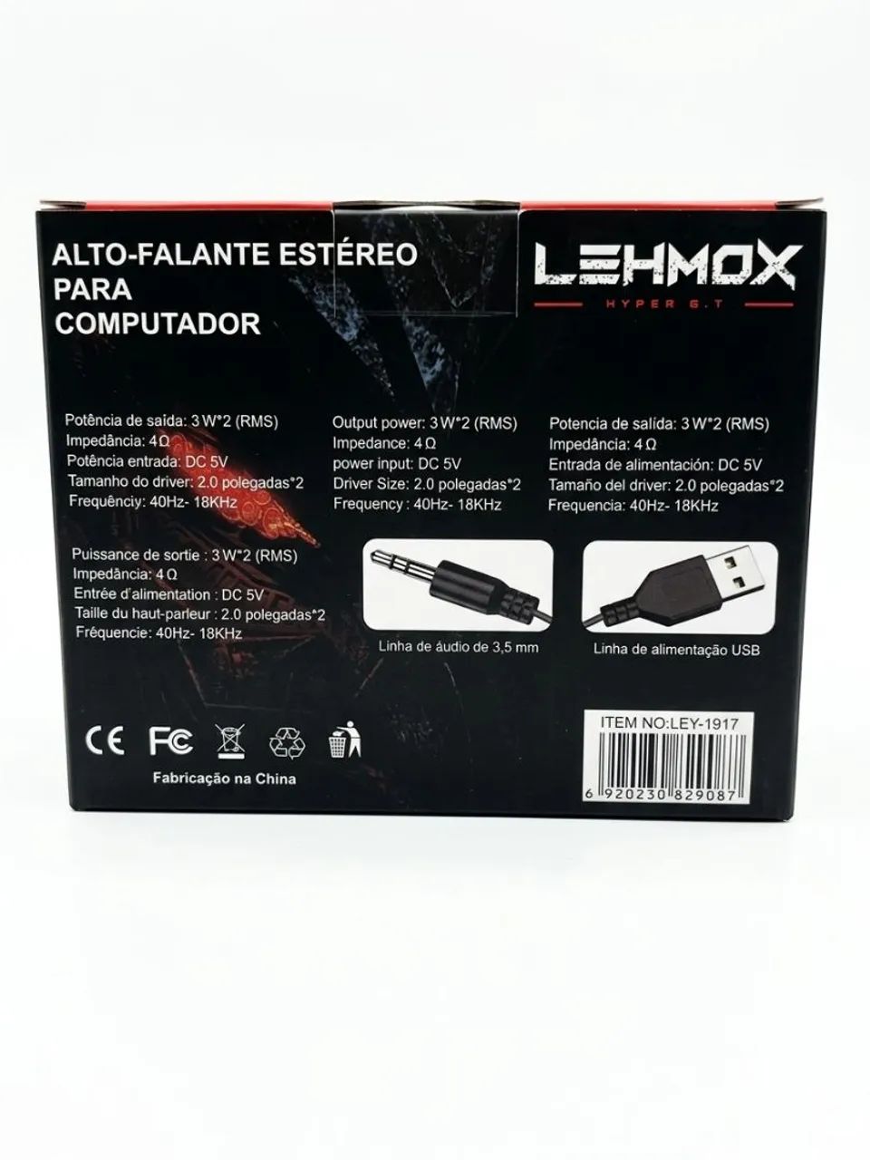 Caixa de Som para Computador LEHMOX Hyper G.T - Som e Estilo para seu Setup - Foto 2