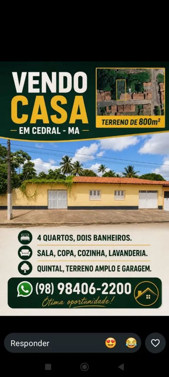 Vendo casa em cedral
