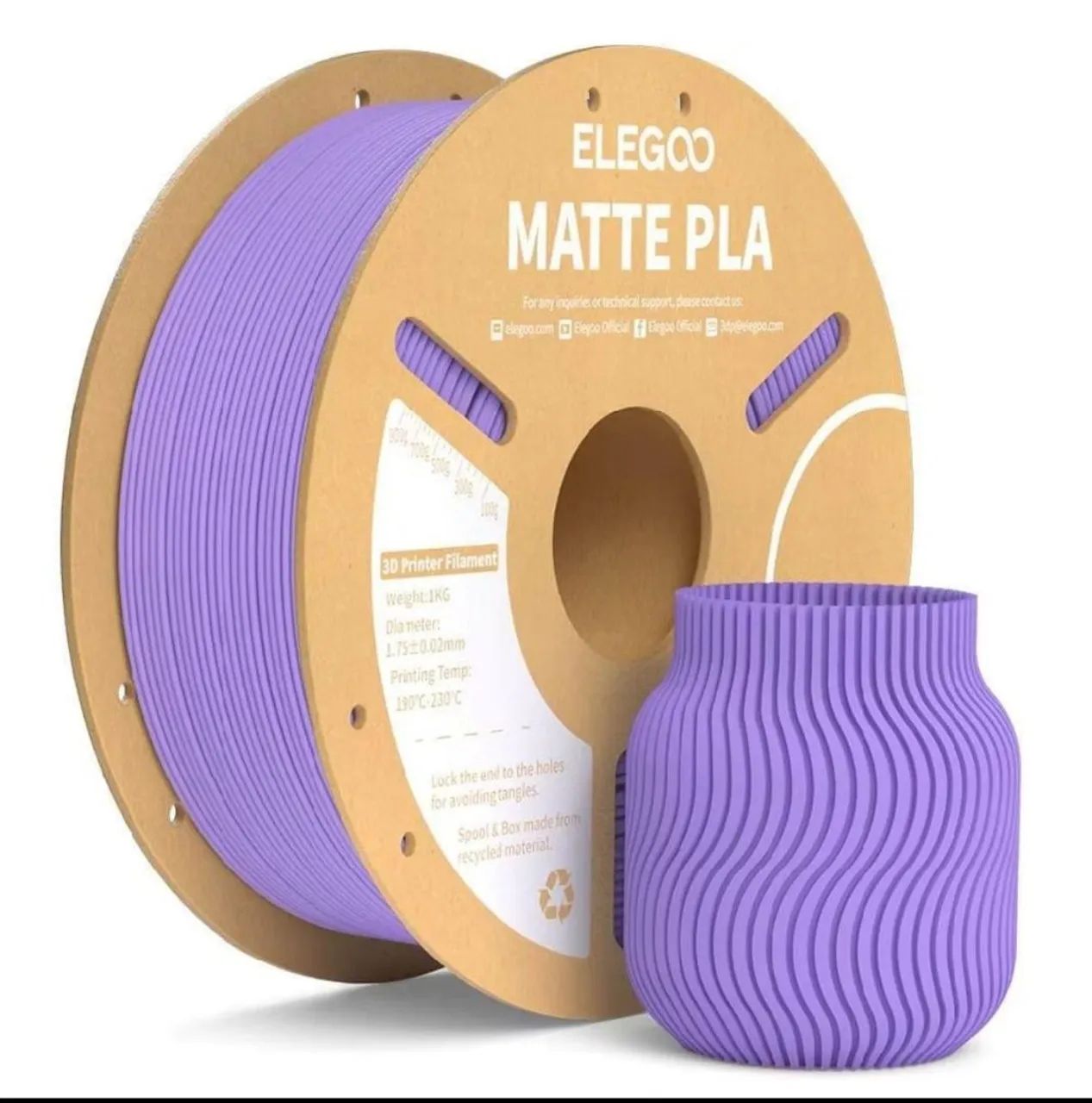 Filamento 3d elegoo Matte pla 
