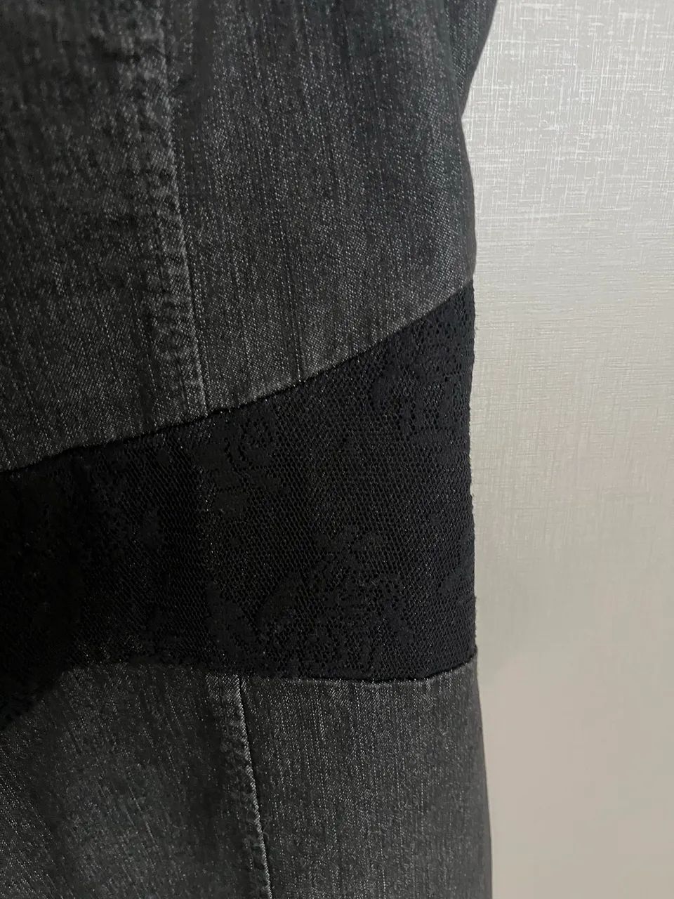 Vestido Jeans com aplique em renda - Foto 3
