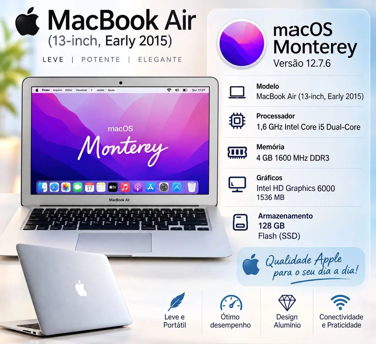 MacBook Air 13 2015 | i5 | 4GB RAM | SSD 128GB - Notebooks - Santa