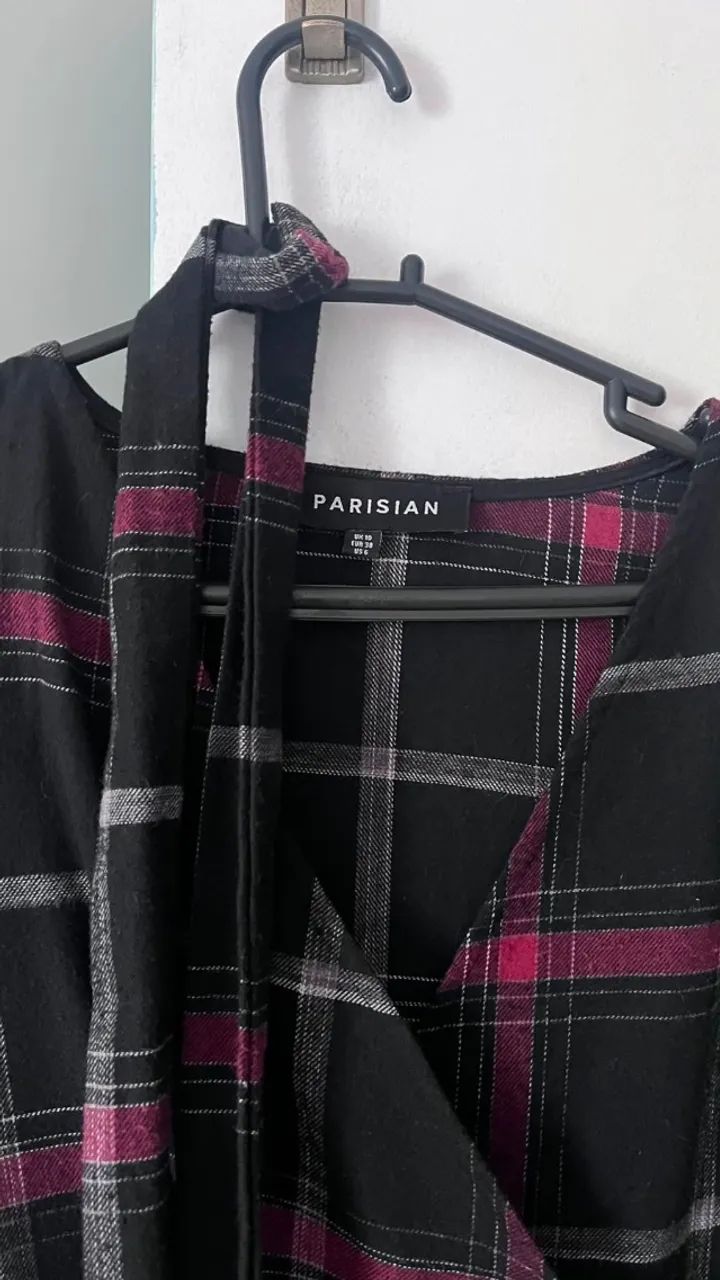 Vestido Xadrez Preto e Pink - Parisian  - Foto 2
