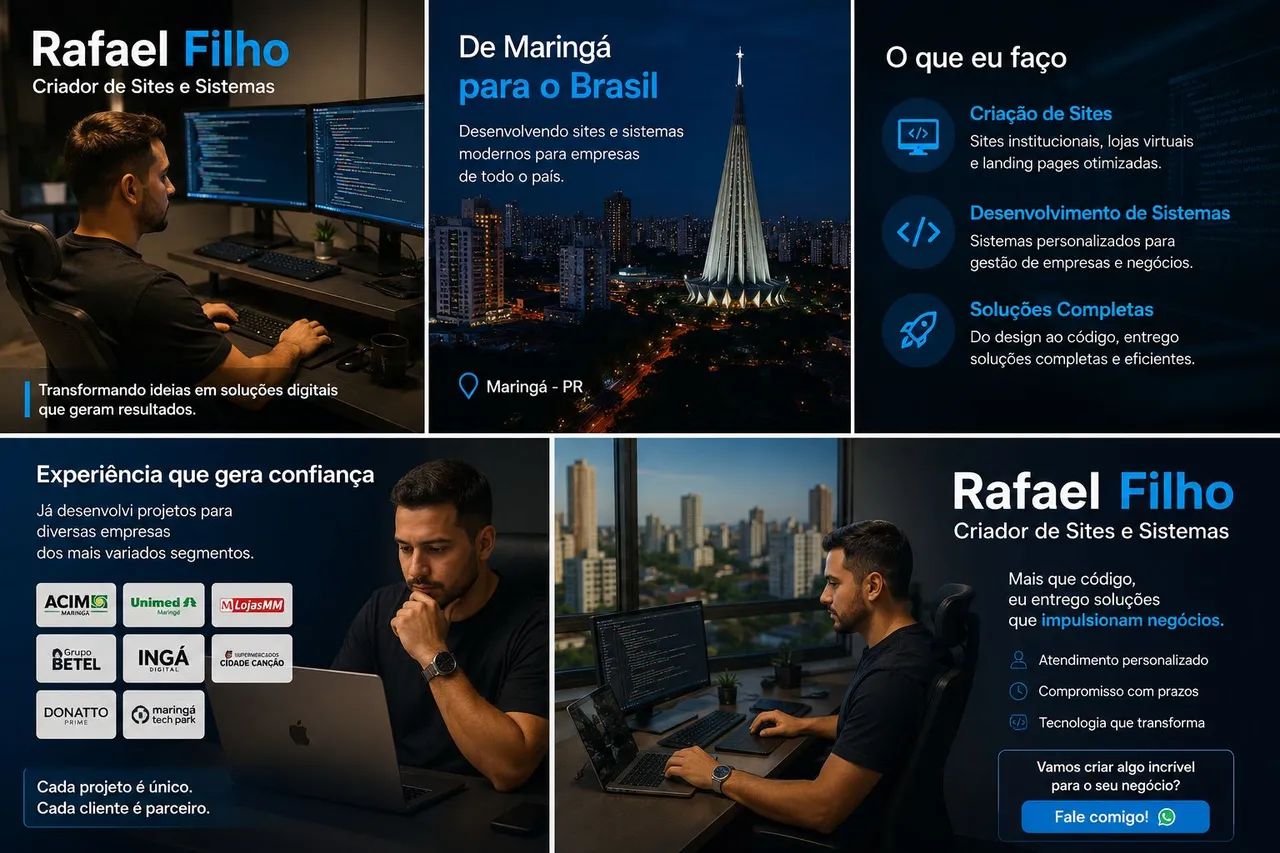 Sites profissionais da sua escolha