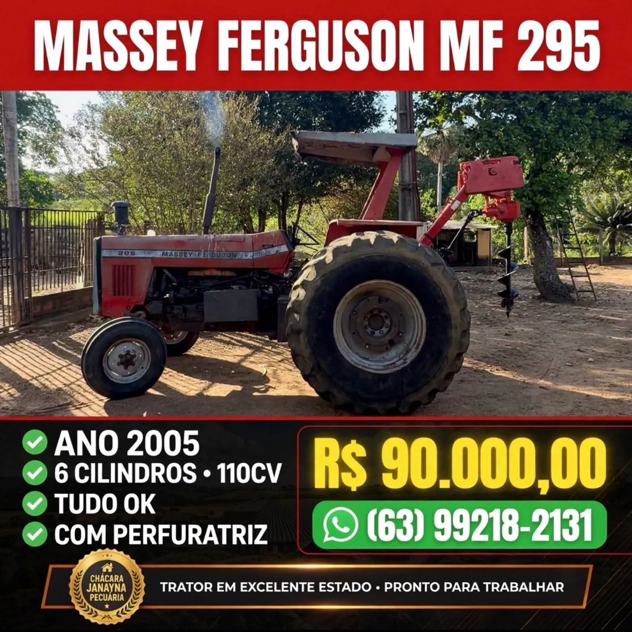 VENDO TRATOR MF 295!