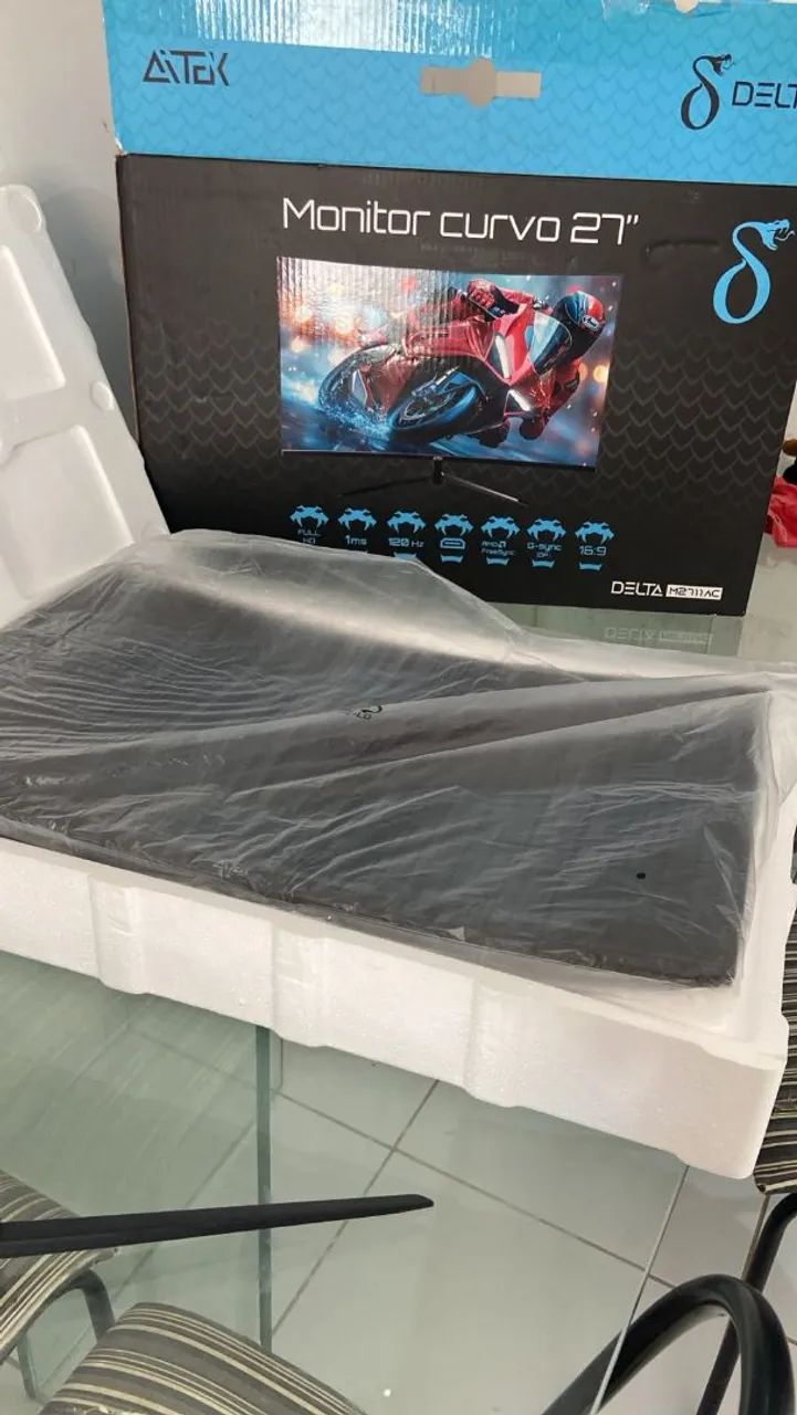 Monitor Gamer Curvo 27 polegadas nunca usado, Marca Delta AITEK