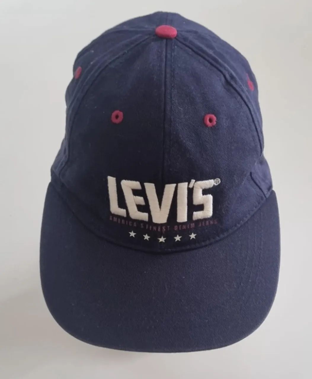 Bone vintage retro azul original levis aba reta