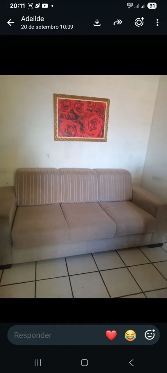 Vendo sofá 3 lugares 350,00 - Foto 2
