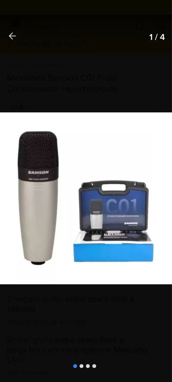  Vendo Microfone Samson C01 Condensador!