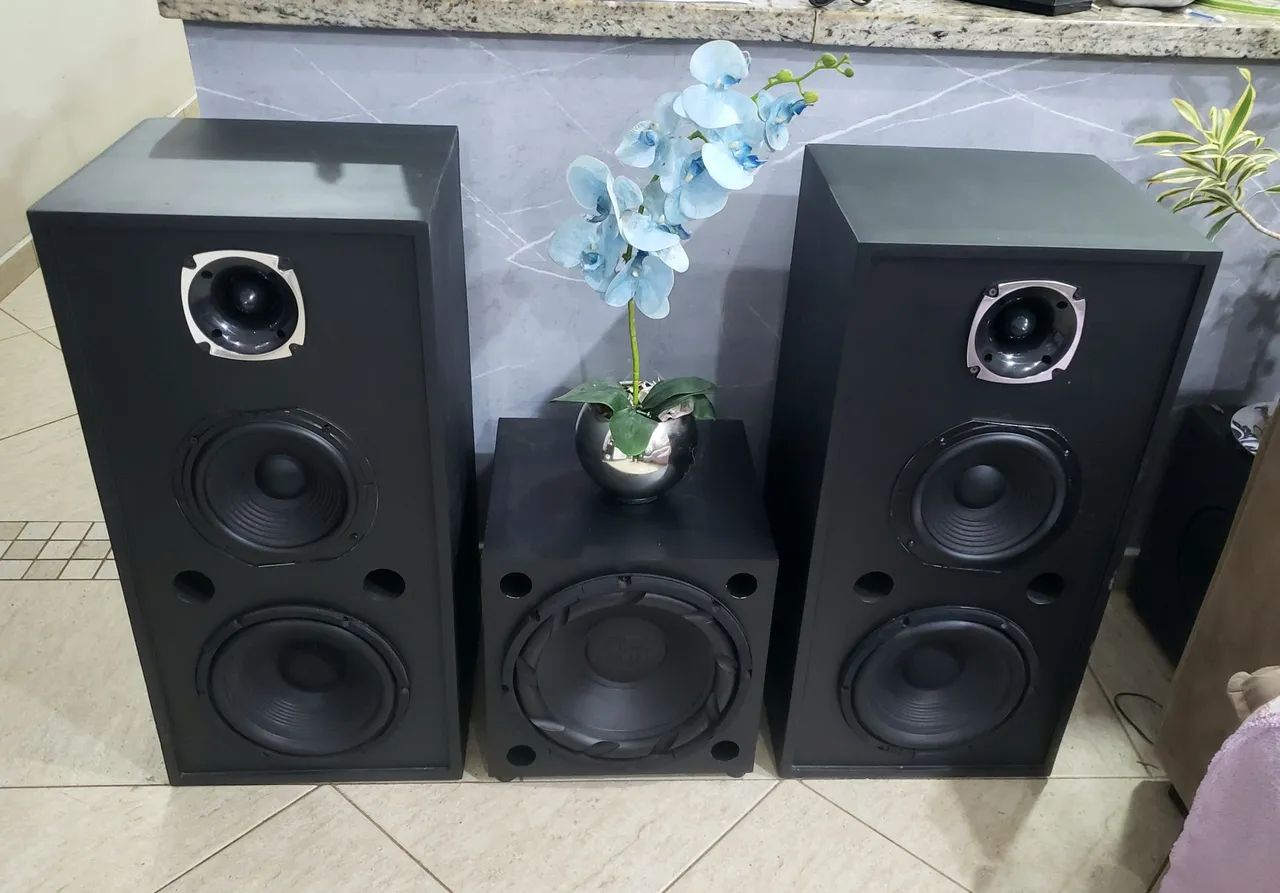 Conjunto Caixas DYI em MDF + Subwoofer 12 Polegadas 