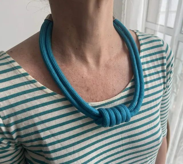 Colar de corda nó azul - Foto 2
