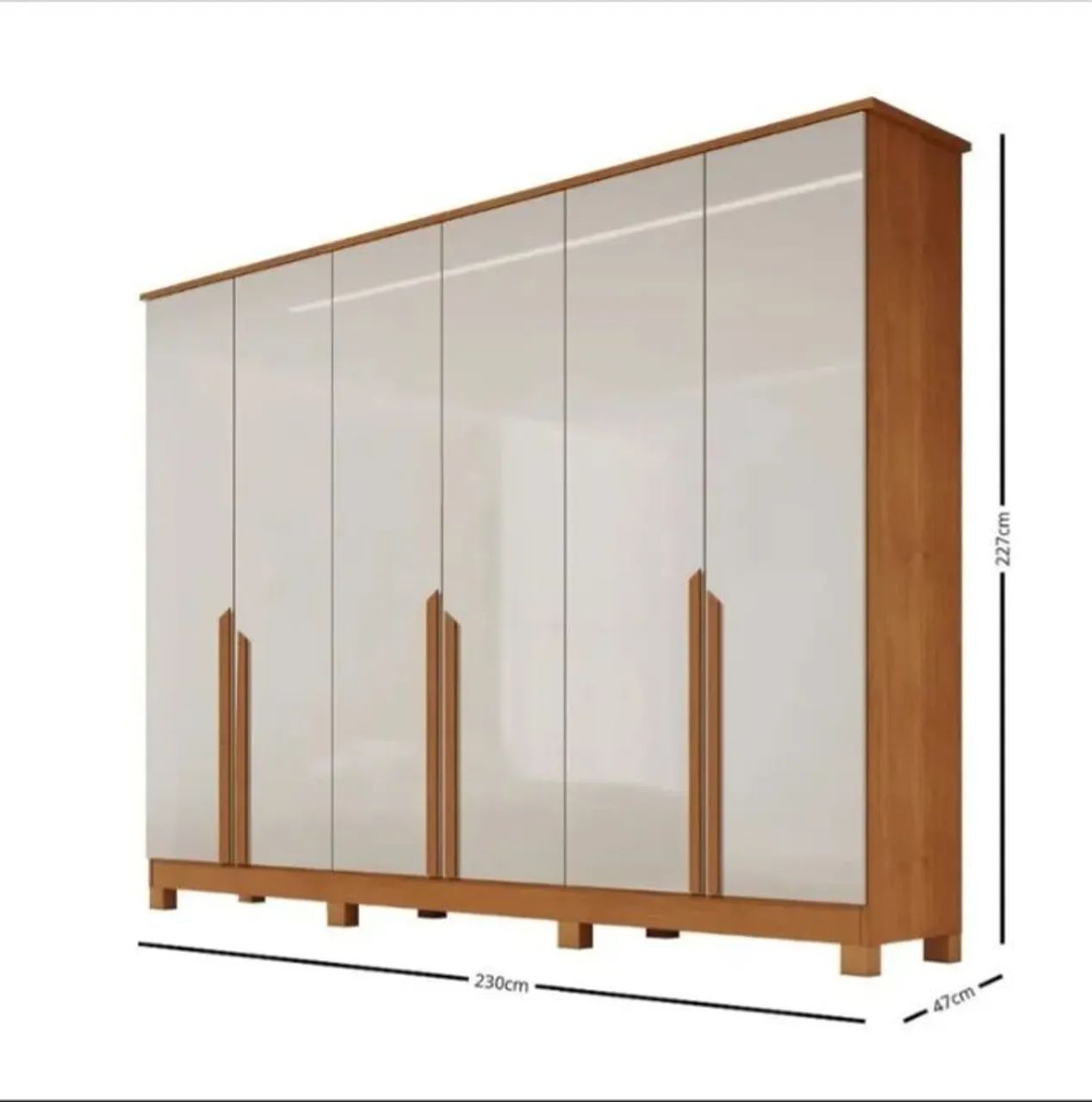 Guarda Roupa Casal 6 Portas com Pés  Bianca  - Foto 2